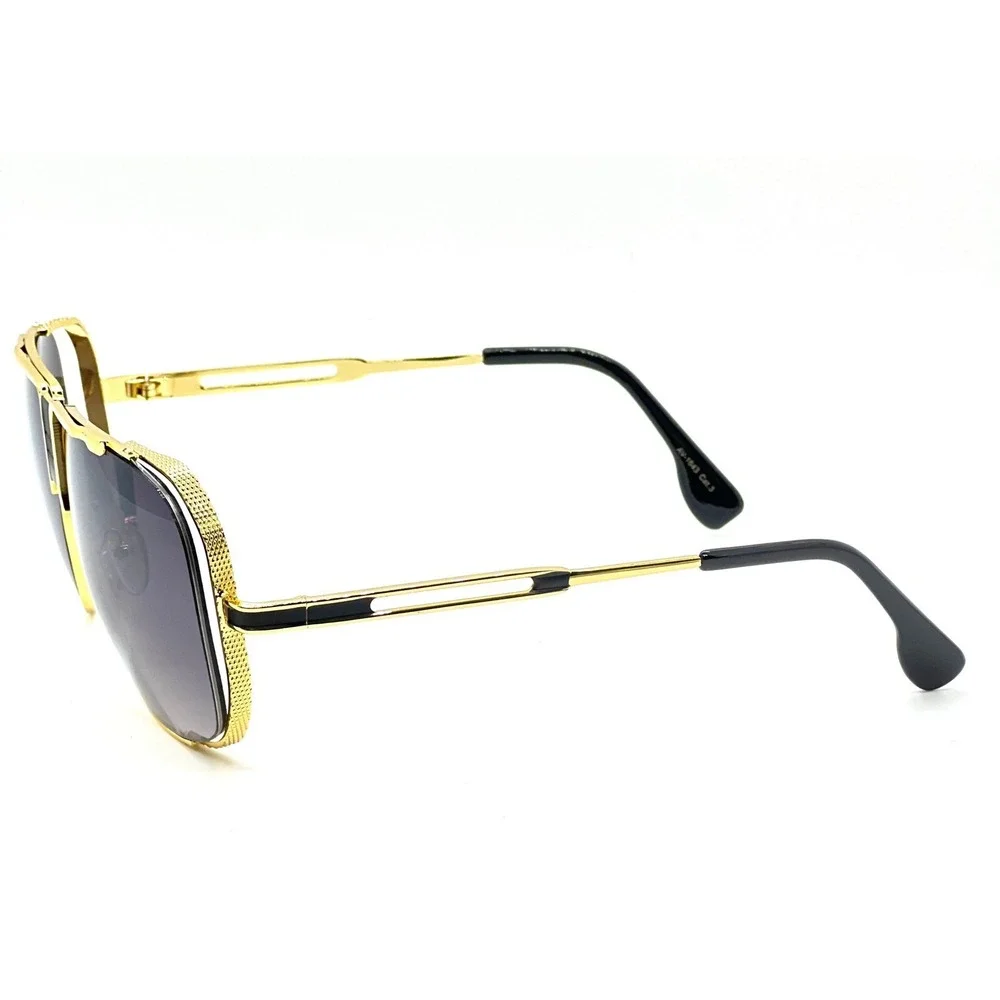 Sunglasses Men Vintage Pilot Square Trendy Metal Steampunk Fishing Driving Gafas